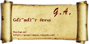 Gömör Anna névjegykártya